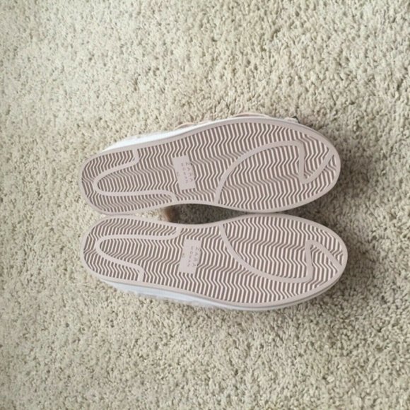 NWT ZARA SHERPA FAUX FUR SHEARLING TEDDY SNEAKERS CREAM PINK PLATFORM 9 LACE UP - Picture 8 of 8